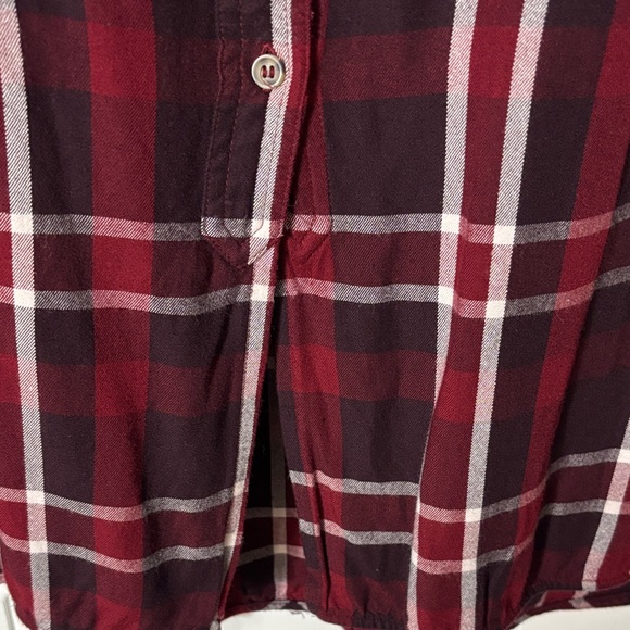 Lane Bryant Burgundy and White Plaid Shirt - Picture 5 of 11
